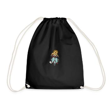 Cute and funny riding Sloth gift to your love O - Drawstring Bag - black - Front