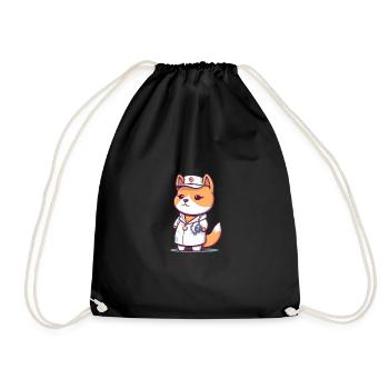 japanisch Hund Shiba Inu Krankenschwester - Turnbeutel - Schwarz - Vorne