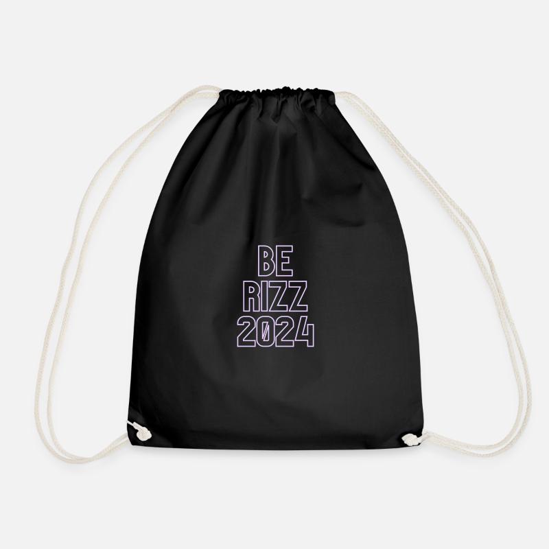 Logo - be Rizz - Drawstring Bag - black