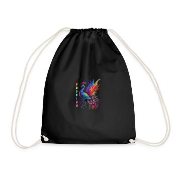 Paon Passion Arc-en-ciel - Sac de sport léger - noir - Devant