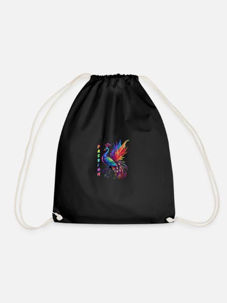 Pfau Passion Rainbow - Turnbeutel - Schwarz