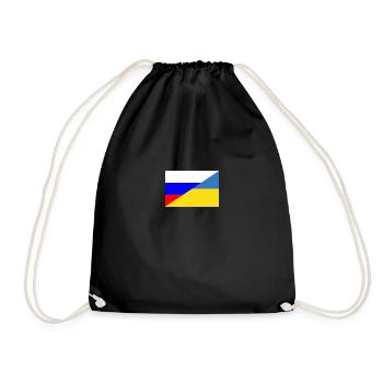 Russia Ukraine - Flag - Drawstring Bag - black - Front