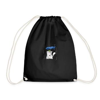 Mrou le Chaton sous la pluie - Sac de sport léger - noir - Devant