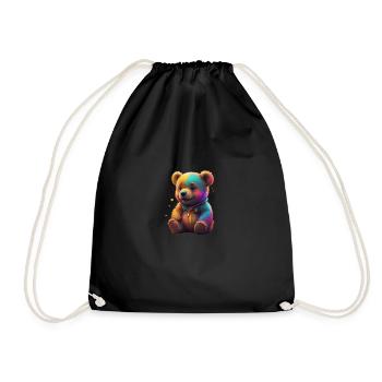 Teddybär - Turnbeutel - Schwarz - Vorne