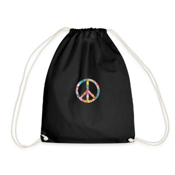 Peace Flower Idea Gift - Drawstring Bag - black - Front
