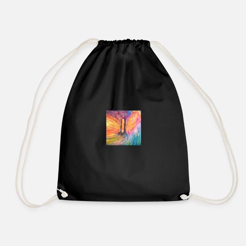 two trees together 800x800 - Drawstring Bag - black