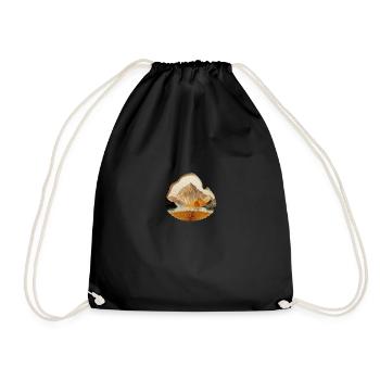 Scallop shell with mountains in the background - Drawstring Bag - black - Front