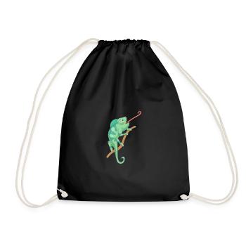 Caméléon vert - Sac de sport léger - noir - Devant
