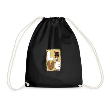 Riding Horse - Drawstring Bag - black - Front
