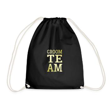 Groom Team Bachelor Bräutigam - Turnbeutel - Schwarz - Vorne