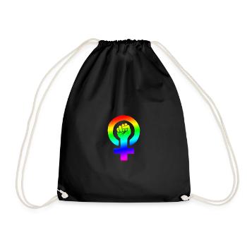 Fist féministe arc-en-ciel - Sac de sport léger - noir - Devant