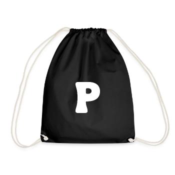 P - Turnbeutel - Schwarz - Vorne