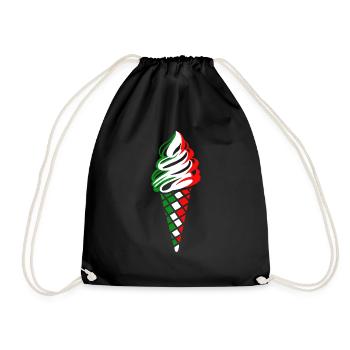 italienisches Eis - Turnbeutel - Schwarz - Vorne