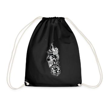 Springteufel // Illustration // Clown - Drawstring Bag - black - Front