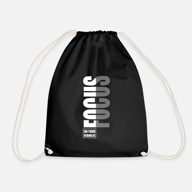 Focus on your goals - Drawstring Bag - black