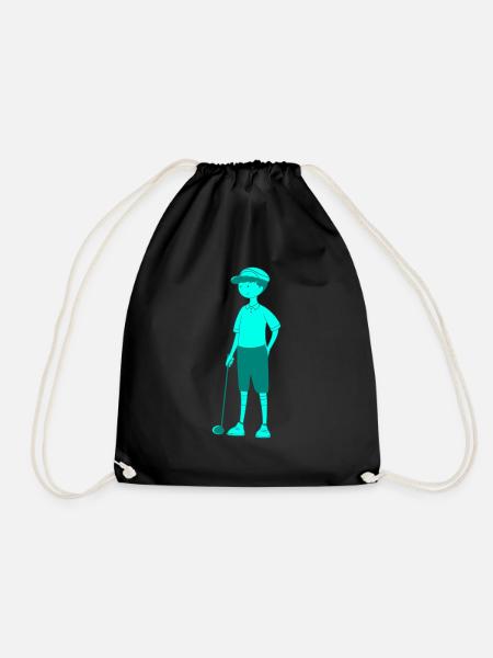 Golfer Golf Clubs - Drawstring Bag - black