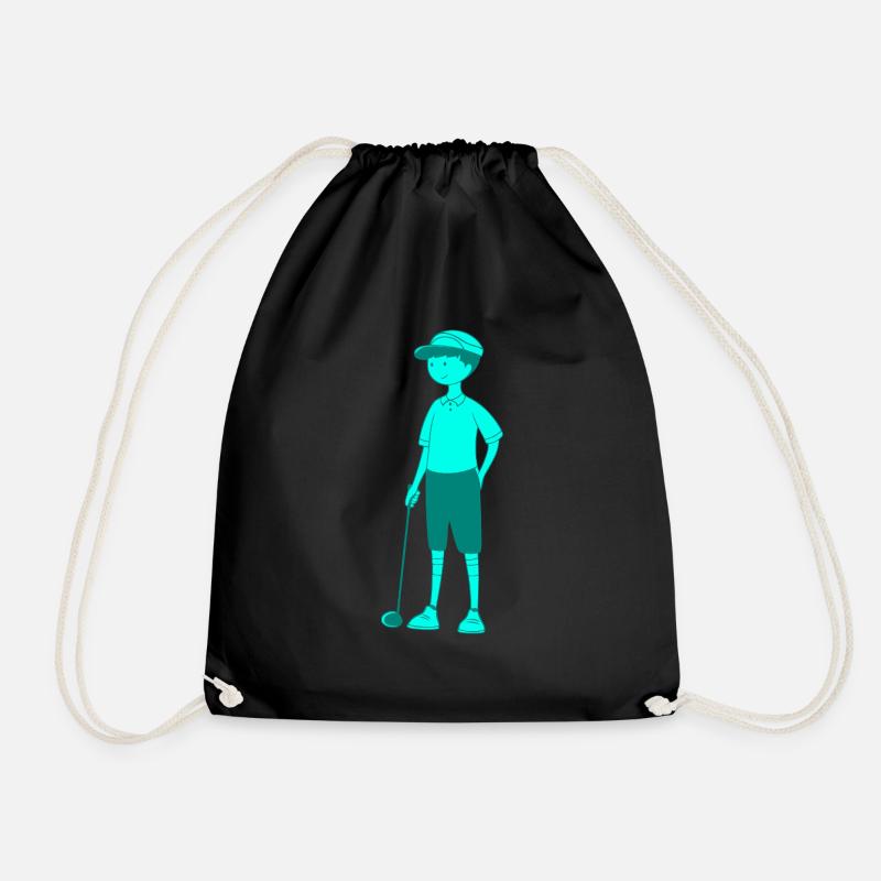 Golfer Golf Clubs - Drawstring Bag - black