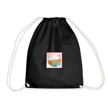 Dolphin in seascape - Drawstring Bag - black - Front