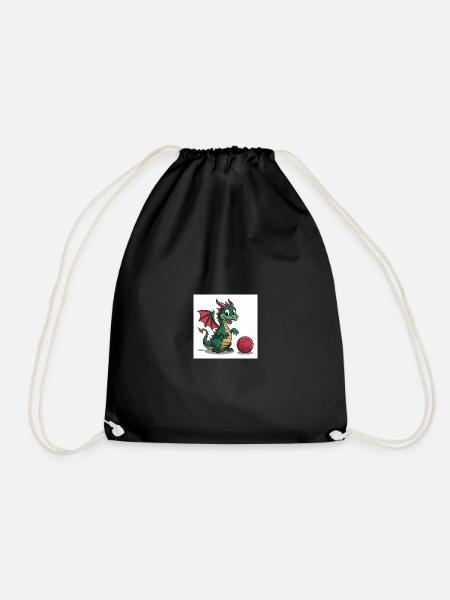 Grüner Drachenball Freund - Drawstring Bag - black