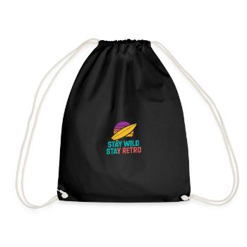 Stay Wild Stay Retro Surf - Turnbeutel - Schwarz - Vorne