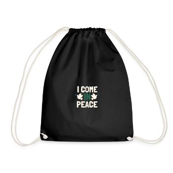 I come in peace im peace couples - Turnbeutel - Schwarz - Vorne