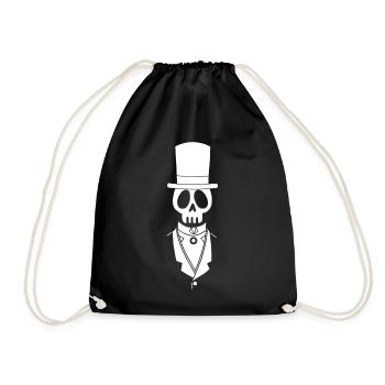 Tête de mort blanche vintage - Sac de sport léger - noir - Devant