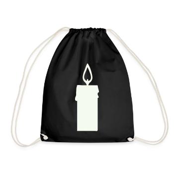 Light silhouette candle in lantern - Drawstring Bag - black - Front