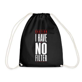 Attention : je n’ai pas de filtre sarcasme ironie humour - Sac de sport léger - noir - Devant