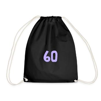 60. 60 YEARS. 60th ANNIVERSARY. 60TH BIRTHDAY. - Drawstring Bag - black - Front