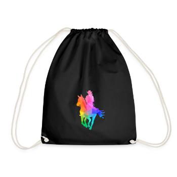 Western Lady Western Rider - Drawstring Bag - black - Front