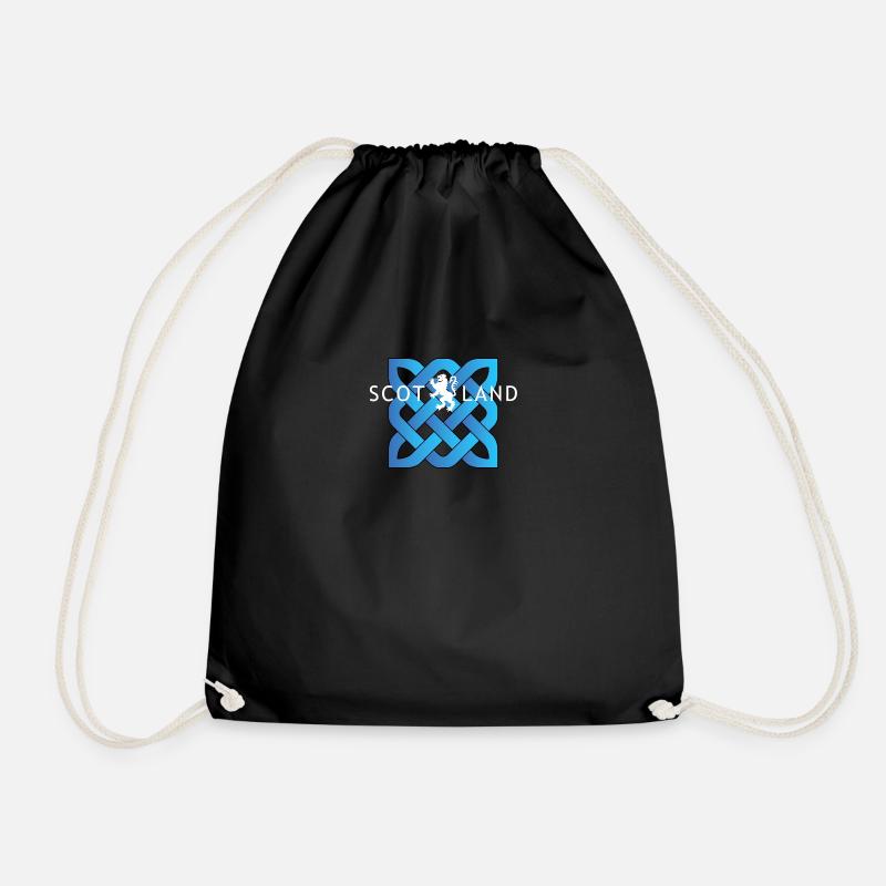White Scotland Lion Rampant - Drawstring Bag - black