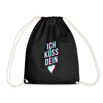 Ich küss Dein ♥ - ich küss dein herz spruch trend - Turnbeutel - Schwarz - Vorne