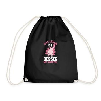 Axolotl - Drawstring Bag - black - Front
