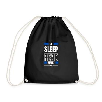 manger dormir lire répéter l’idée cadeau lire dire - Sac de sport léger - noir - Devant