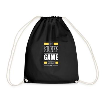 eat sleep game repeat geschenk idee spruch gamer - Turnbeutel - Schwarz - Vorne