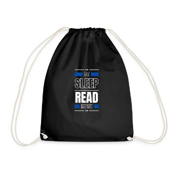 manger dormir lire répéter l’idée cadeau lire le slogan - Sac de sport léger - noir - Devant