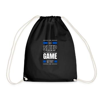 eat sleep game repeat geschenk idee spruch gamer - Turnbeutel - Schwarz - Vorne