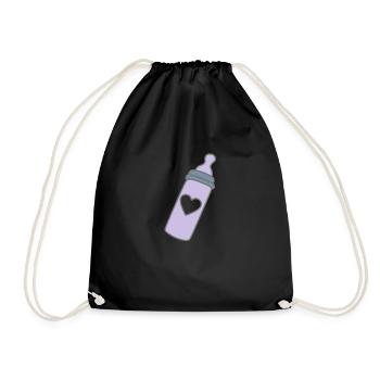 biberon coeur - Sac de sport léger - noir - Devant