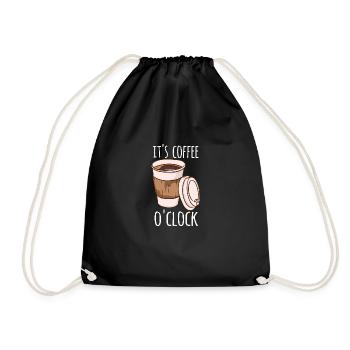 It's Coffee o'clock - Turnbeutel - Schwarz - Vorne