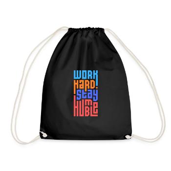 Work Hard Stay Humble - Drawstring Bag - black - Front