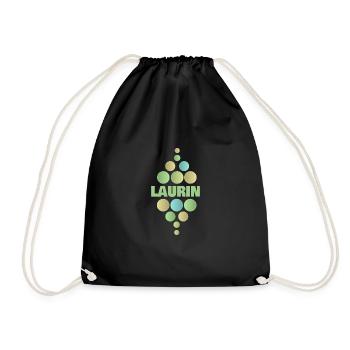 First name Laurin - Drawstring Bag - black - Front