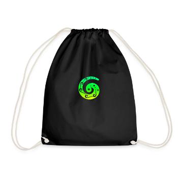 Maori Koru Art Polynesien Tribal Tattoo Geschenk - Turnbeutel - Schwarz - Vorne