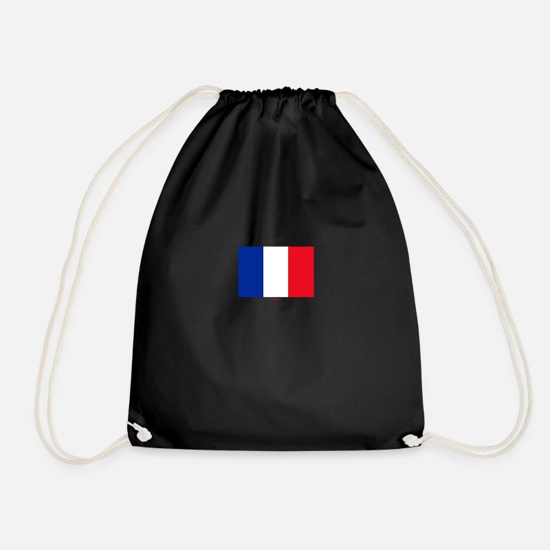 FRENCH FLAG - Drawstring Bag - black