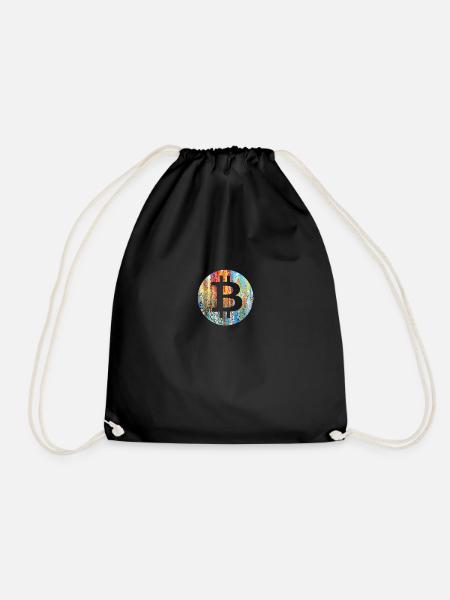Bitcoin Art - Drawstring Bag - black