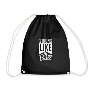 Strong Like Bull - Training Routine - Drawstring Bag - black - Front