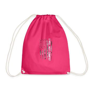 Je ne me conformerai pas - Drapeau américain - Sac de sport léger - fuchsia - Devant