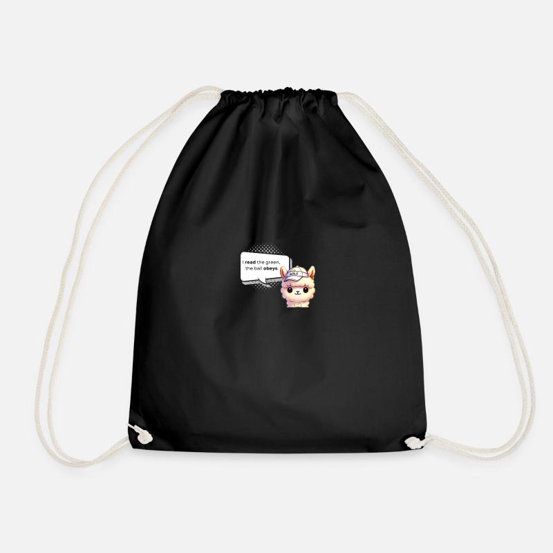 GolfPaca read the green - Drawstring Bag - black