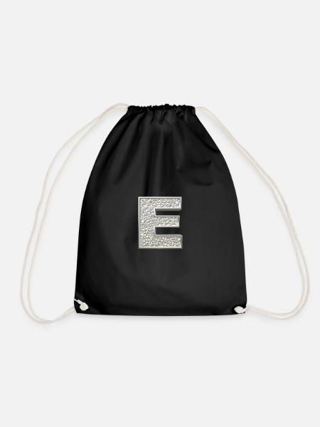 E, lettre, lettre E, initiale, initiale E, monogramme, - Sac de sport léger - noir