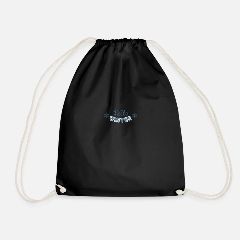Hello Winter - Winter Welcome - Drawstring Bag - black
