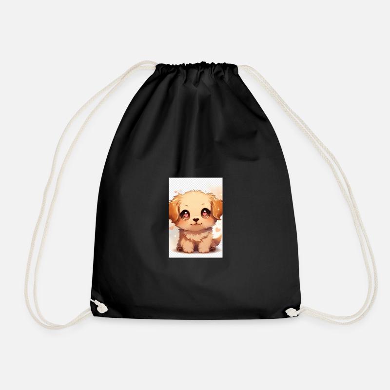 Kuschelpup mit Herzaugen - Turnbeutel - Schwarz